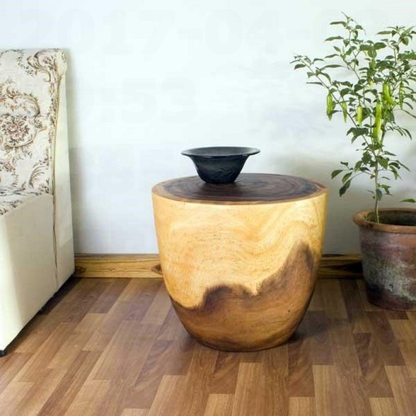 Monkey pod side table natural wood furniture ideas