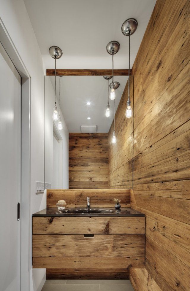 wooden bathroom