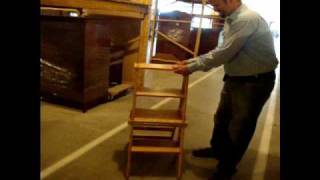 amish library step stool chair