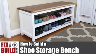 bench with shoe storage plans