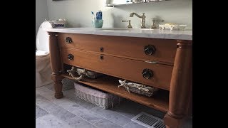 building a bathroom vanity from a dresser