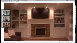 built in tv cabinet above fireplace