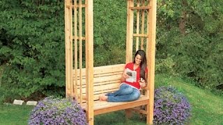 cedar arbor with bench