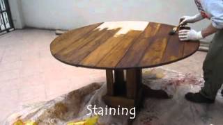 circular dining table and 6 chairs