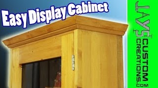corner display cabinet pine