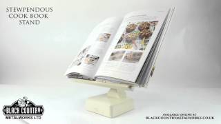 cream cast iron cookbook stand