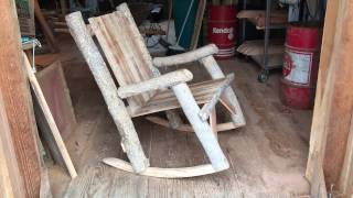 free log rocking chair plans