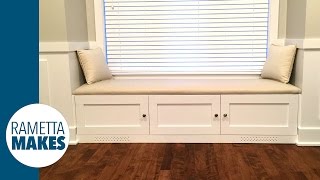how to build a window bench with shelves