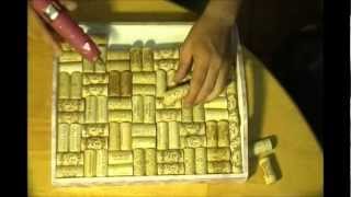 how to make a serving tray out of wine corks
