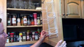 inside cupboard spice rack