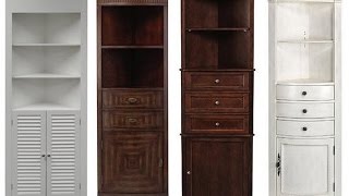 tall corner linen cabinet