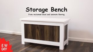 wooden storage chest bench