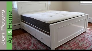 woodworking plans bed with drawers